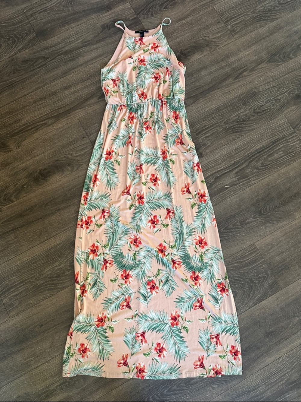 Forever 21 Pink Tropical Floral Maxi Dress